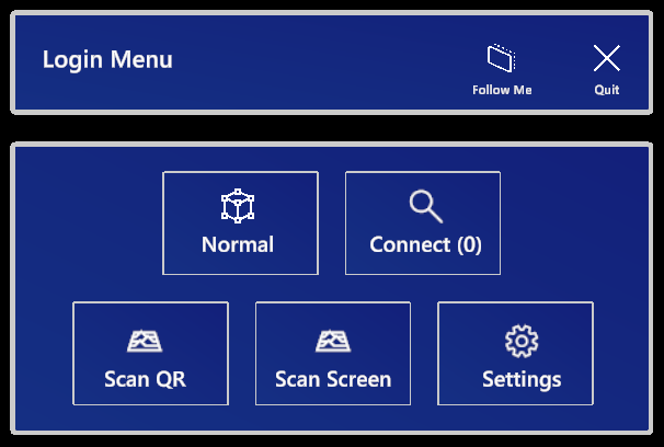 Login Screen Menu